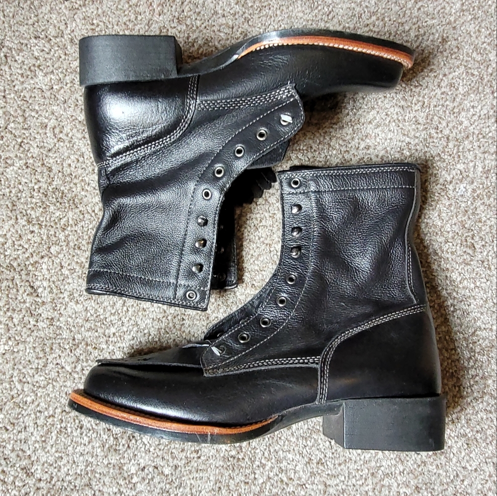 NWT Acme Leather Western Lace Up Men's Boots Size 10.5